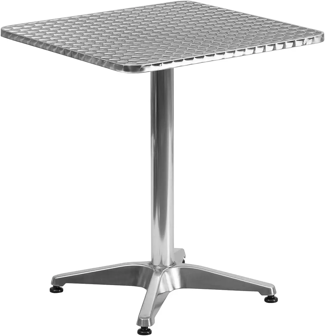 23.5 in Aluminum Indoor/Outdoor Square Table with Base| Indoor/Outdoor Use