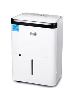 BLACK+DECKER 1000 Sq. Ft. Dehumidifier for Home, Bedroom and Basement, Up To 9 Pints Per Day, 3.3-Pint Bucket, LED Display, Auto Defrost & Restart, BDT08TW, White