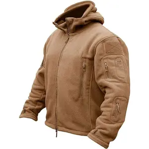 Men'S Military Tactical Sports Warm Woolen Hooded Outdoor Adventure Jacket Jacket