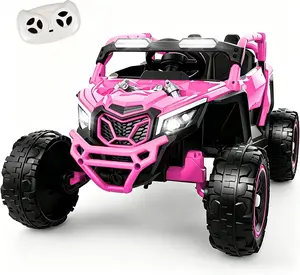 24V 2-Seater Electric Ride-On UTV/ATV for Kids Ages 3-6, Parental Remote Control, 4-Wheel Suspension, 5MPH Max Speed, Slow Start, 2X200W Motors, Bluetooth, Music, LED Lights, Pink Ride On ATV