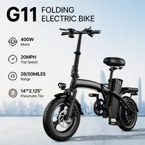 Electric Bicycle 650W Peak Power 20 mph Speed Foldable with 48V15Ah Battery LED Headlight Urban Commute Ebike Bike Seat Dual e f12 travel