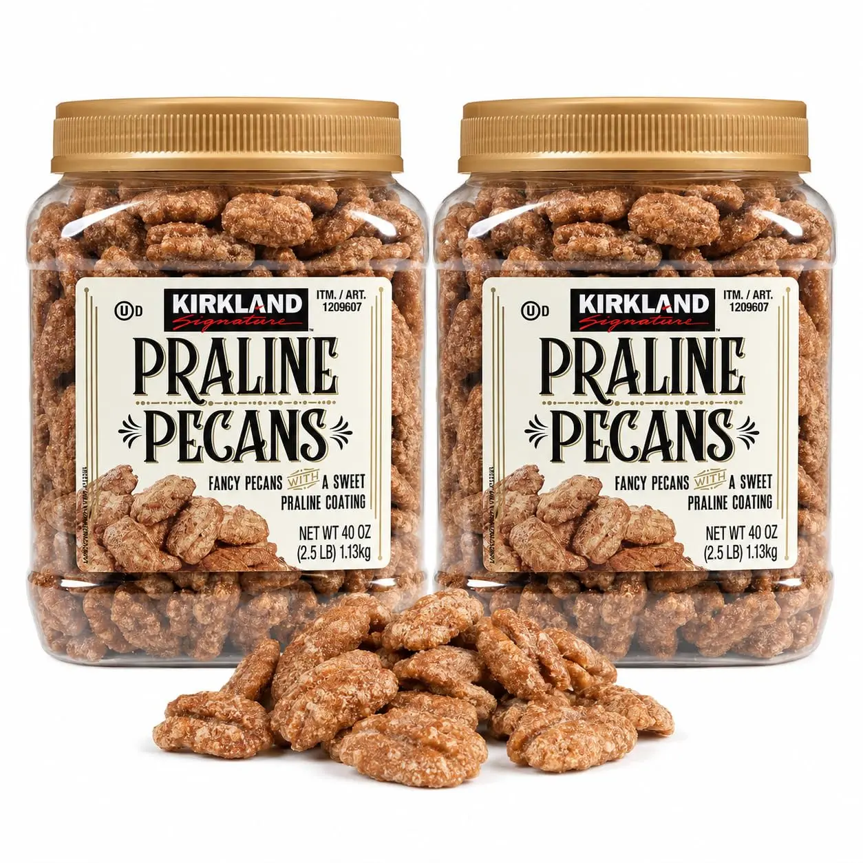 Kirkland Signature Praline Pecans (Kirklands), 2.5lb Family Bundle, Pack of 2