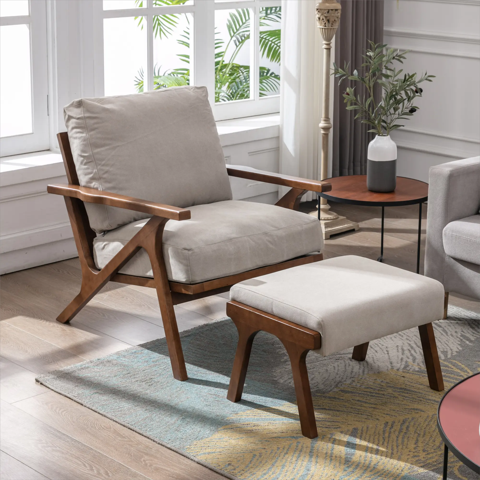 Genim Beige with Ottoman
