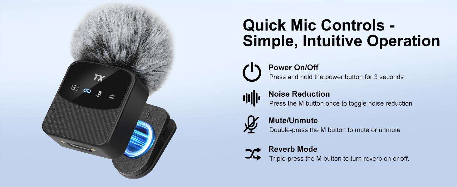Wireless Lavalier Microphone for iPhone & Android, Mini Magnetic Mic with Noise Cancellation, 25H Battery, Perfect for TikTok, Vlogging, Live Streaming