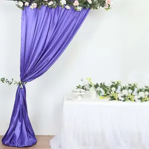 Purple Satin Backdrop Drape Curtain, Photo Booth Event Divider Panel - 8ftx10ft