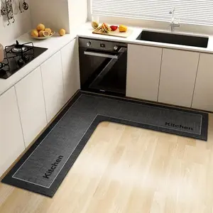 Kitchen diatom mud L-shaped large size floor mat restaurant anti-slip mat shower room door mat bathroom corner mat door mat Water Absorbent Rug