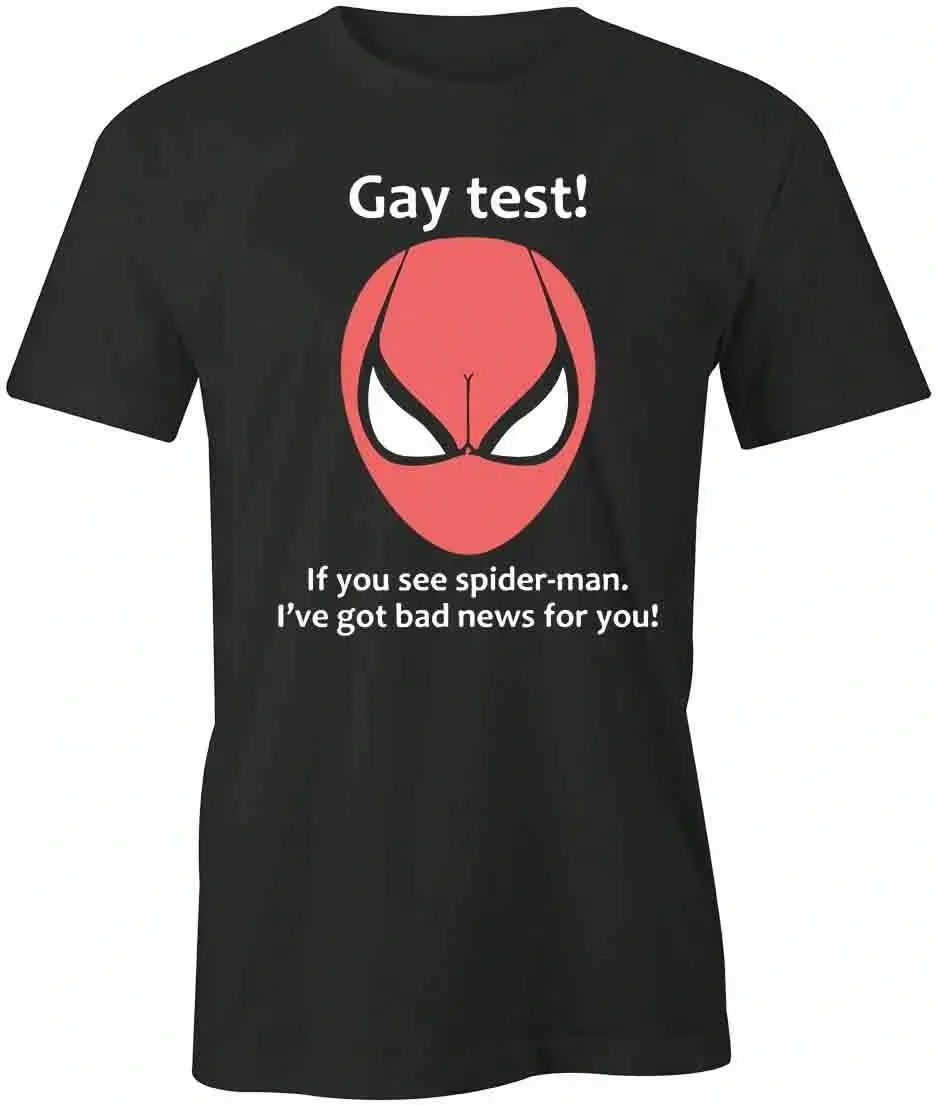 Gay Test If You See Spyderman T-Shirt – Funny Optical Illusion Unisex Cotton Graphic Tee