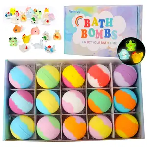 15 And 24 Sets of Bath Bombs Gift Boxes,Surprise Bath Balls Gift Box for Boys and Girls, Educational Fun Toys, Glow-In-The-Dark, Land and Sea Animal Toys, Safe for youth, Perfect Birthday Gift