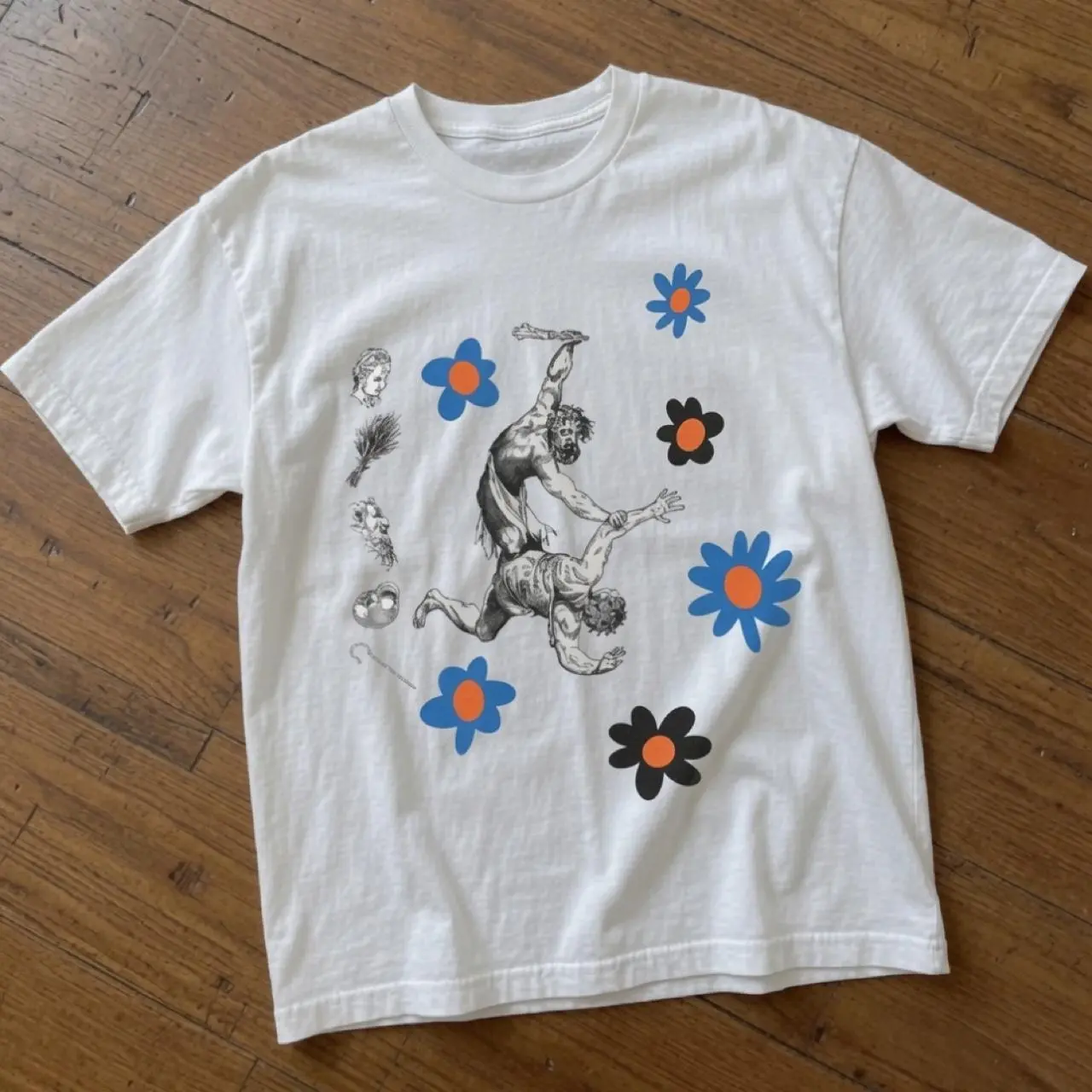 Gildan Women's T-shirt, Vintage Renaissance Art Shirt, Floral Graphic Tee, Museum Aesthetic Shirt, Y2K Indie Tee, Retro Flower T Shirt, Cottagecore Graphic Tee, Unisex Oversized Vintage Shirt Womenswear Top