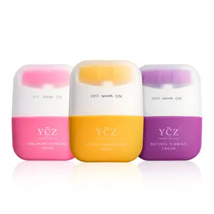 YCZ Essential Facial Care Trio – Retinol, Hyaluronic Acid & Vitamin C Cream Set with Built-In Massager for Face & Neck Firming, Brightening & Hydrating