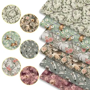 6pcs Floral Camo Fabric Bundles, 45cm*50cm/17.72in*19.69in Outdoor Hunting Pattern Fabric Squares for Quilting, Patchwork Sewing Material for Bedding, Tablecloth, Bags, Headbands, Pillowcases