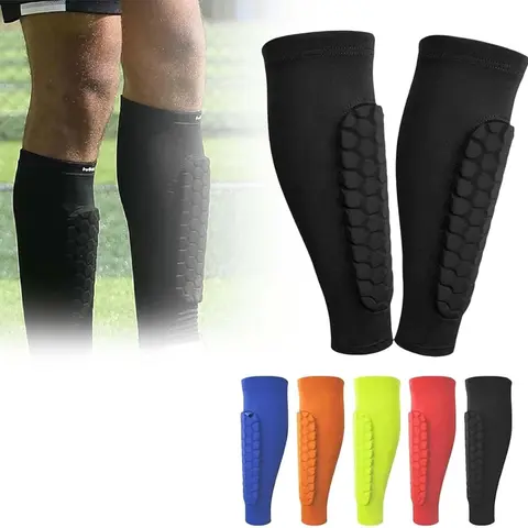 Kids Unisex Football Shin Guards - Nylon Fabric Honeycomb Pad, Advanced Foam Padding, Impact Absorption, Machine Washable Soccer Gear for Youth Sports Protection, Shin Guard Sleeves