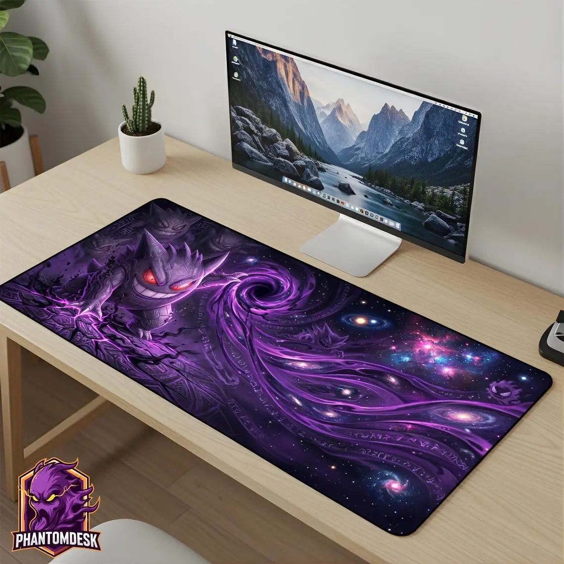 Mouse Pad - Desk Mat Gaming Mousepad Gengar Desk Mat XL Mouse Pad Large Desk Mat Ghost Gaming Setup Gift