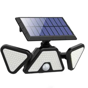 【Best Value】Solar Outdoor Lights, 3 Heads Motion Sensor Outdoor Lights, 203 LED IP65 Waterproof Solar Flood Security Lights for Front Door Yard Garage,