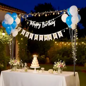 Over The Table Rod Stand with Clamps Adjustable 15''-'' Tall 31"-90" Length Table Arch Stand with Clamps for Wedding Birthday  Party Decoration (Black)