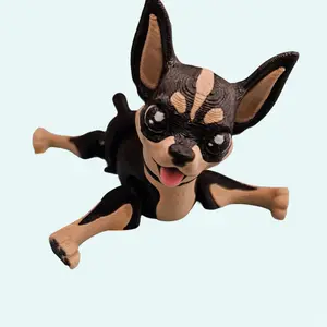 Chihuahua Fidget Toy – 3D Printed Articulated Dog | Toy, Magnet & Keychain Options Mini Figurines Funny Lightweight Plastic