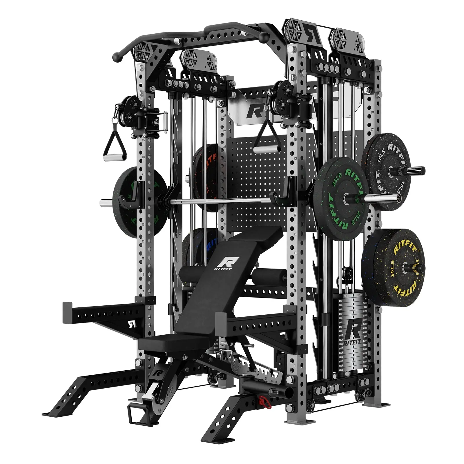 RitFit M3 Pro Home Gym Smith Machine with Cable Crossover