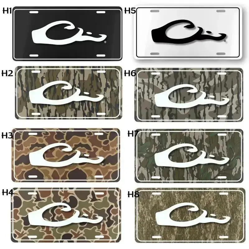 Vintage Drake Waterfowl Logo 12x6 Aluminum Camo License Plate, Duck Hunting Outdoor Style Front Tag for Trucks & Cars