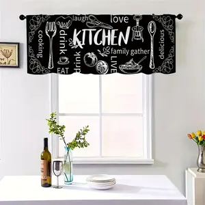 1pc/2pcs, Coffee Shop Window Curtain Farmhouse Kitchen Window Curtain, Half Curtain, Light Blocking Rod Pocket, Kitchen Bathroom Small Window Curtain Short Curtain, 54*17.7Inch
