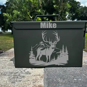 Custom Engraved Ammo Can 50 Cal – Personalized Gift for Him, Veterans, Hunters, or Collectors