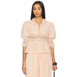 Free People x Intimately Forever Young Bed Jacket in Peach Pit