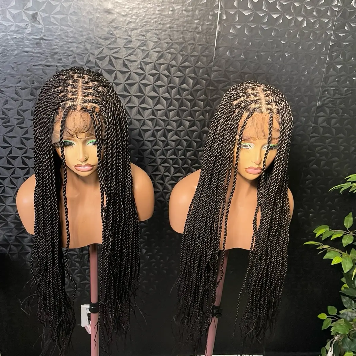 30 Inch Full Lace Synthetic Wig Knotless Braided With Baby Hair Super Long 40 Inches Twist Braided Wigs Synthetic Full Lace  main image 3