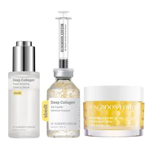 SUNGBOON EDITOR Intensive Collagen Care Trio for Wrinkles Skin Tightening Dry Skin Silk Peptide Lifting Ampoule Retinol Cream Korean Skincare