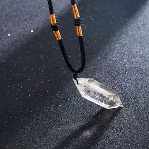Natural Hexagon Point Clear Quartz Pendant Healing Reiki Stress Relief Protection Crystal Men Women Necklace