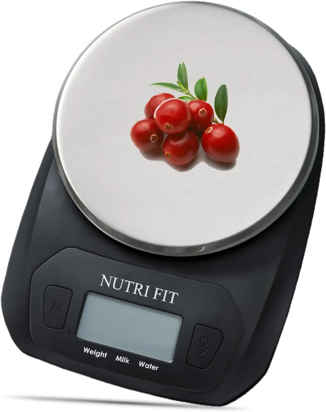 NUTRI FIT Digital Food Scale, Small Kitchen Scales, Weight in Grams and OZ, Stainless Steel Tare & Backlit LCD Display, Black