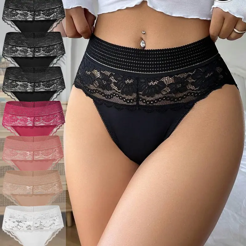 DORSU 6PCS/7PCS Women's  Lace Panties Comfortable For Daily Wear loungewear  Summer Limited