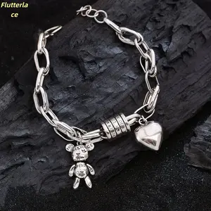 New Arrival Sweet Little Bear Charm Bracelet for Women – Silver-Plated 925 Sterling with Shiny Crystals, Cute Animal Jewelry Gift for Birthday, Anniversary, Party, Everyday Fashion