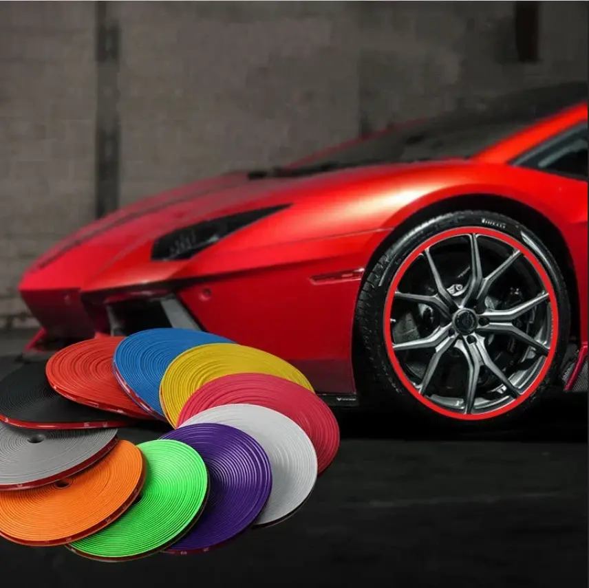 New 8M Car Wheel Decorative Strip Tire Hub Protection Bumper Strip Door Protector Tire Guard Line Accessories Tools, Cars Accessories
