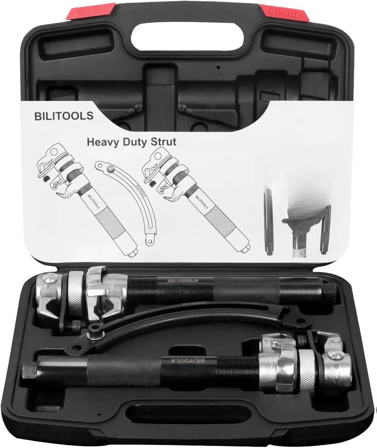 2-Piece Heavy Duty Coil Spring Compressor Tool, Macpherson Strut Set with Safety Jaws, Max Load 2645LB
