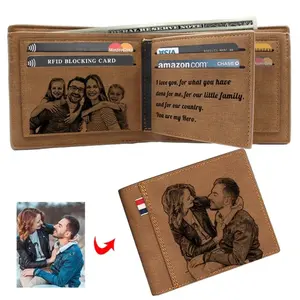 Picture Engraving Wallet with RFID Blocking Card - Personalized Engraving Included