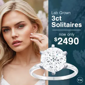3ct Lab Solitaire Ring