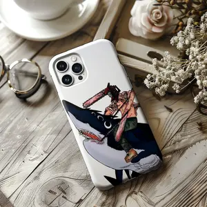 Denji & Beam Chainsaw Man phone case, Chainsaw Man Characters Tough Case cover for iP 17 16 15 14 13 12 plus pro max SS24,25 Plus Ultra, Gift for Anime Chainsaw Man Lovers