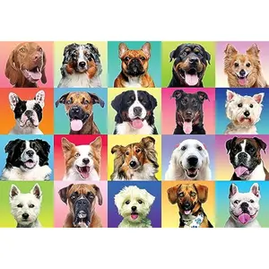 300 pcs Multicolor Dog Puzzles, Jigsaw Puzzle for Kids and Adults(27.6" x 19.7"), Puppy Theme Puzzles for Toddlers, Collection Gift Home Art Decor, Birthday Gift for Boys Girls 3 4 5 6 7 8