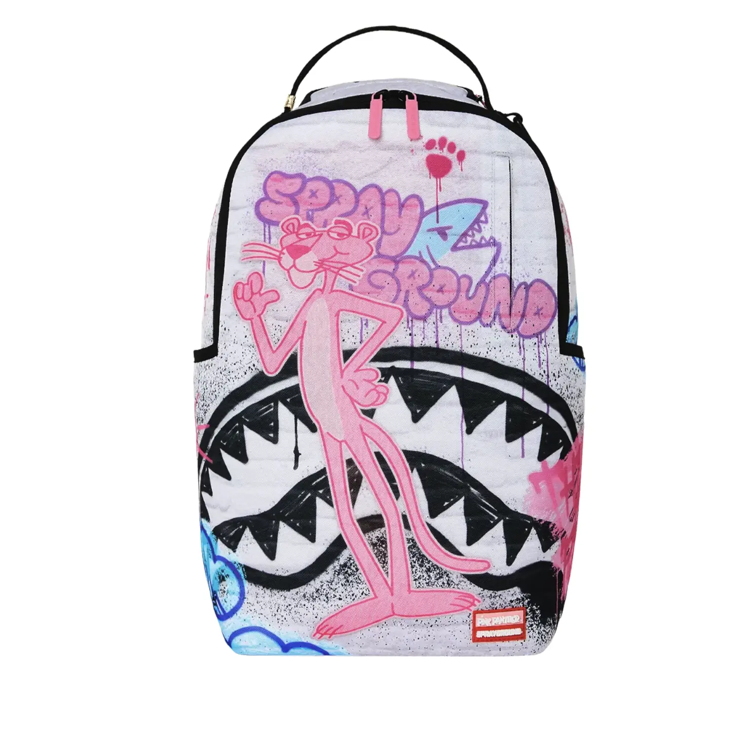 Sprayground Backpack Pink Panther Heist Mural Backpack Back to School Bag Backpack Graffiti Spray Ground