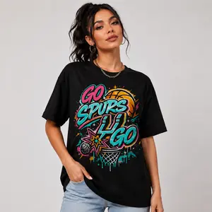 [Free Ship] Go Spurs Go Graffiti T-Shirt, Streetwear Basketball Graphic, Spurs Fan Shirt  Urban Game Day