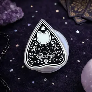 Cat Tarot MagSafe Phone Grip, Cute Witchy Cat Crystal Ball Pop Socket, Magnetic Phone Holder Stand for iPhone Kindle, Gothic Aesthetic Gift for Her