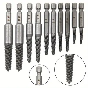 Screw Extractor Set, 10pcs Hex Shank Broken Head Bolt Remover Kit for Electric Drill, Durable Tool for Removing Damaged, Rusted, and Stripped Screws, Screw Extractor Bits