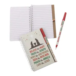 4 1/2" x 6" Believe Like Mary Spiral Notebooks with Pen for 12