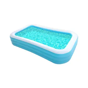 95In Inflatable Swimming Pool Family Inflatable Pool Full-Sized Blow Up Pool Square Easy Set 95''*56''*22'' For Summer Play