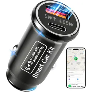 Tracking Devices for Cars Hidden, Undetectable GPS Tracker for Car with High-Speed 65W Dual Port USB-C Car Charger No Monthly Fee No SIM Card Required