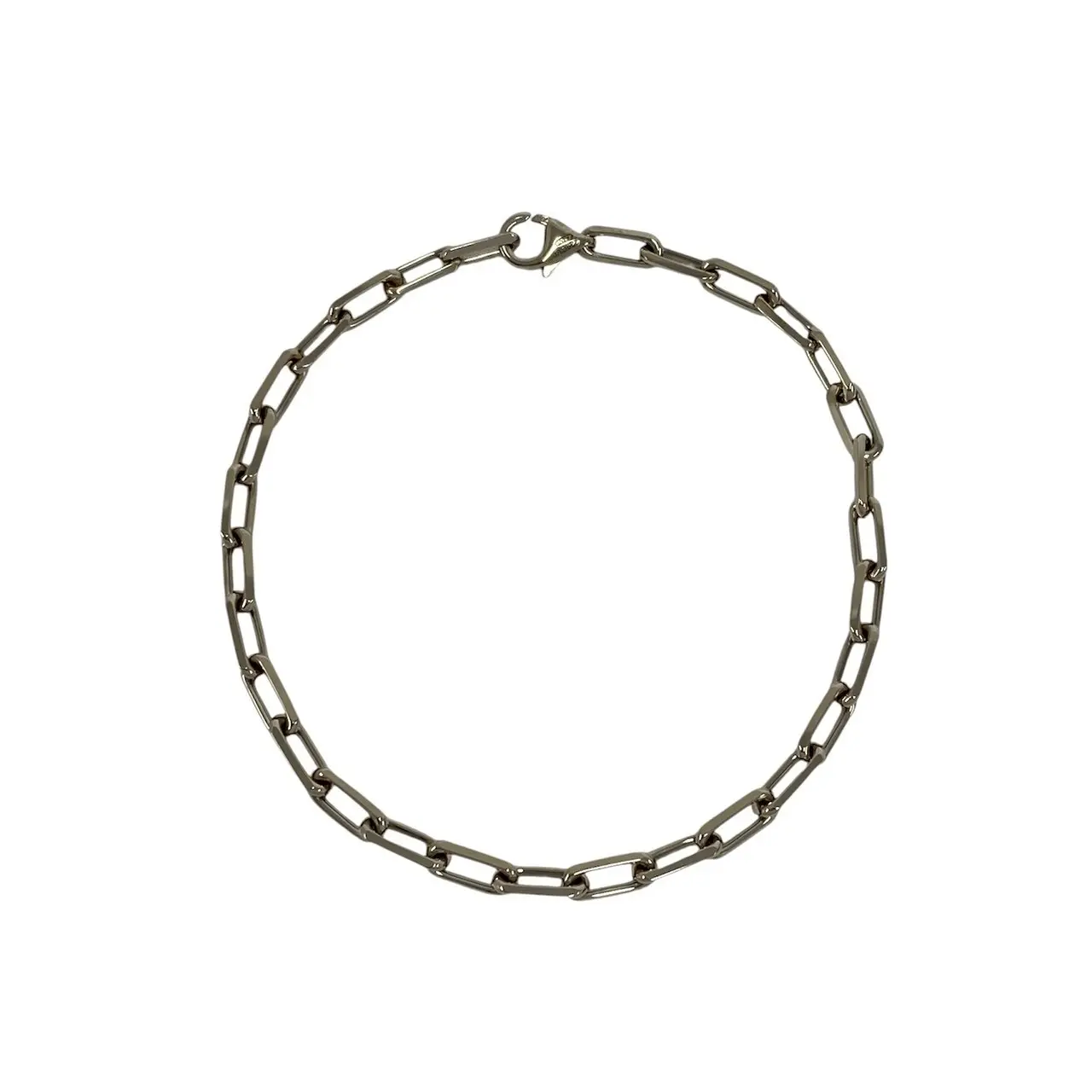 Pre-owned Cartier 18K White Gold (Au750) Small Leather Goods Santos de Au750 White Gold Bracelet