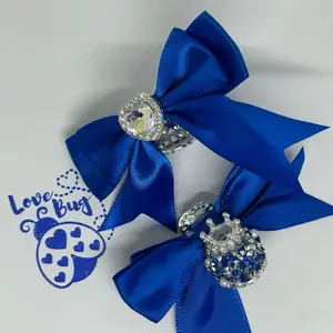 Beautiful fancy bead bows with rhinestone hearts! Perfect for enhancing any DIY project!