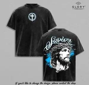 Savior Jesus Christ Vintage Washed T-Shirt / Sweatshirt / Hoodie Christian Streetwear Tee | Cross & Dove Graphic Heavy Cotton Shirt | Faith Over Fear Apparel Gift