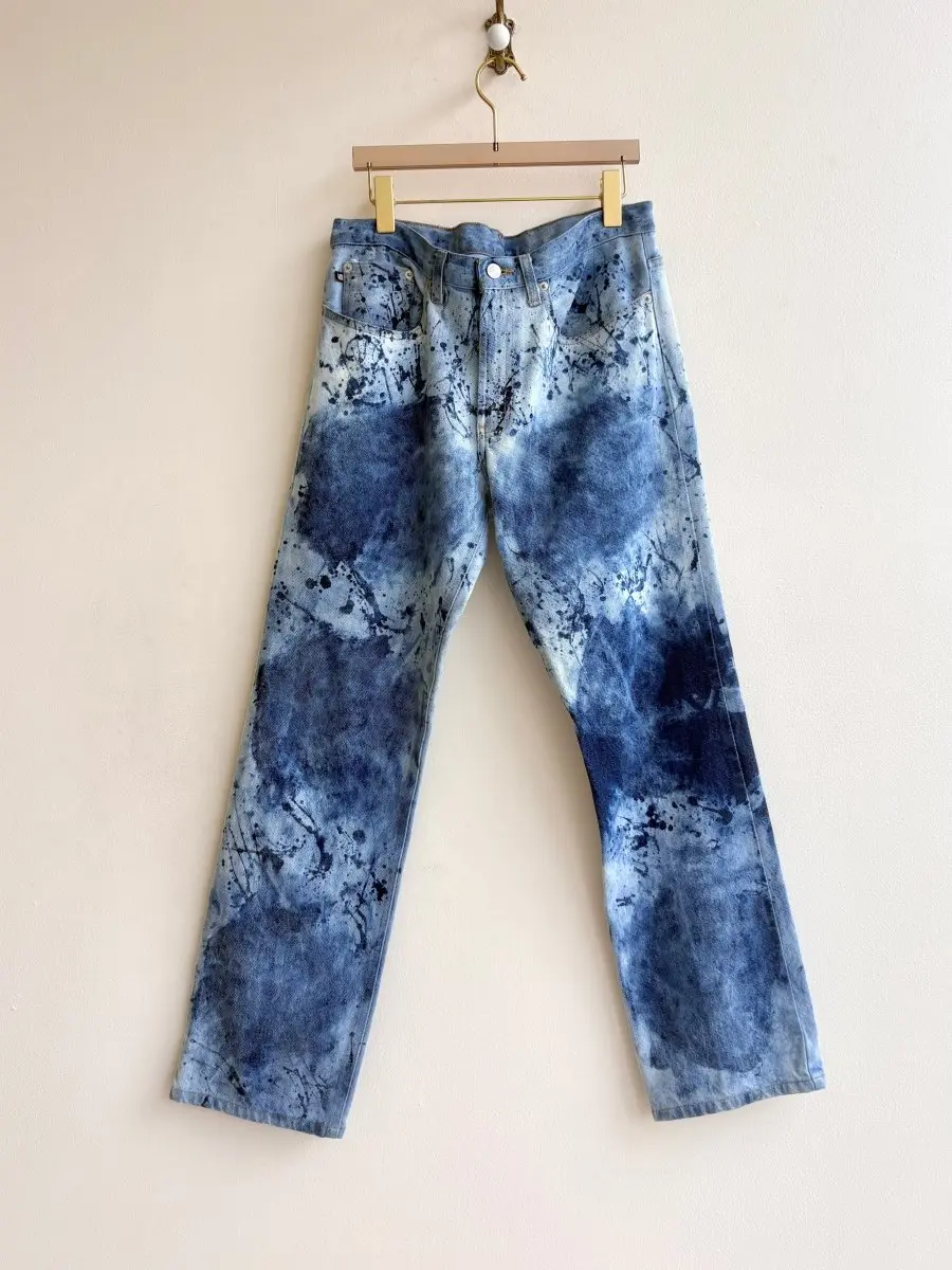 "Rachel" Jeans Distressed Wash Dark Blue Denim (Reworked)