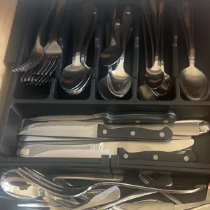 【SUHOPE】【Holiday Deal】Silverware Organizer Expandable Kitchen Utensil Drawer Organizer with 9 Compartment Large Cutlery Organizer Tray for Forks Knives 13" - 22"W ,14.5" - 19"L