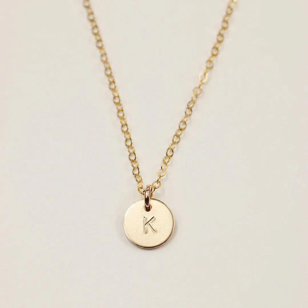 [READ MORE] Minima Disc Necklace | Personalized Hand-stamped Necklace